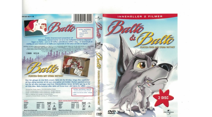 Balto 1 & Balto 2 DVD